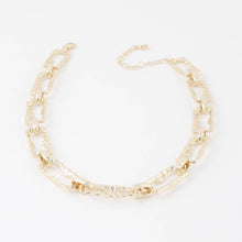 Load image into Gallery viewer, Hammered Link Chain Necklace: Gold