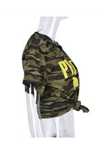Load image into Gallery viewer, Camo plunging neck tee Bodi Language for Women