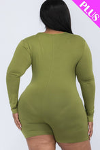 Load image into Gallery viewer, Plus Size V-neck Long Sleeve Bodycon Romper Bodi Language for Women