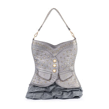 Load image into Gallery viewer, Dazzling Vest Design Tall Hobo Handbag: Pewter
