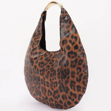 Load image into Gallery viewer, Leopard Print Faux Leather Hobo Bag