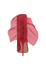 Load image into Gallery viewer, Princess Organza Wrapped Style Heeled Ankle Boots: RED Bodi Language Boutique