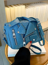 Load image into Gallery viewer, Asymmetric Chain Zipper Crossbody Bag- BLUE Bodi Language for Women