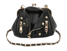 Load image into Gallery viewer, Women Motorcycle Biker Jacket Bag Clutch: BLACK Bodi Language for Women