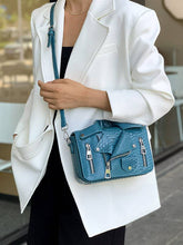 Load image into Gallery viewer, Asymmetric Chain Zipper Crossbody Bag- BLUE Bodi Language for Women