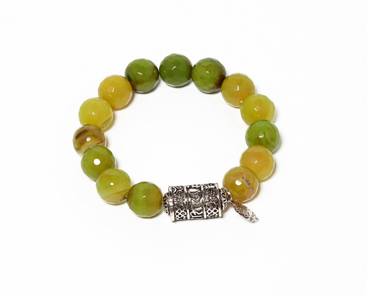 Men GREEN AGATE BRACELET: 7 inches