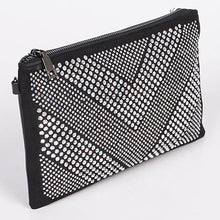Load image into Gallery viewer, Round-Studded Decorated Clutch: Black