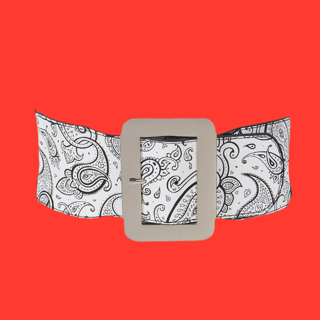 Bandana Elastic Belt: White