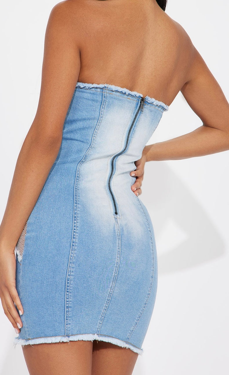 Tinted Denim Mini Dress