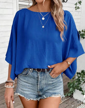 Load image into Gallery viewer, Fashionable Batwing Top-Royal Blue Bodi Language for Women