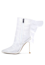 Load image into Gallery viewer, Princess Organza Wrapped Style Heeled Ankle Boots:White Bodi Language Boutique