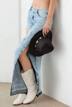 Load image into Gallery viewer, Light Blue Destroyed Deep Side Slit Raw Hem Jeans: Light Blue Acid Wash Bodi Language for Women