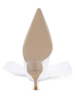 Load image into Gallery viewer, Princess Organza Wrapped Style Heeled Ankle Boots:White Bodi Language Boutique