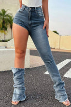 Load image into Gallery viewer, Maxi stacked denim jeans: BLUE Bodi Language for Women