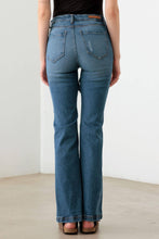 Load image into Gallery viewer, Graphic Print Flare Jeans: Dark Denim Blue Bodi Language for Women