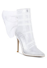 Load image into Gallery viewer, Princess Organza Wrapped Style Heeled Ankle Boots:White Bodi Language Boutique