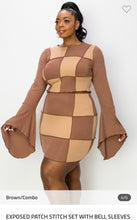 Load image into Gallery viewer, Exposed Patch Stitch Set With Bellb Sleeves - Bodi Language for Women