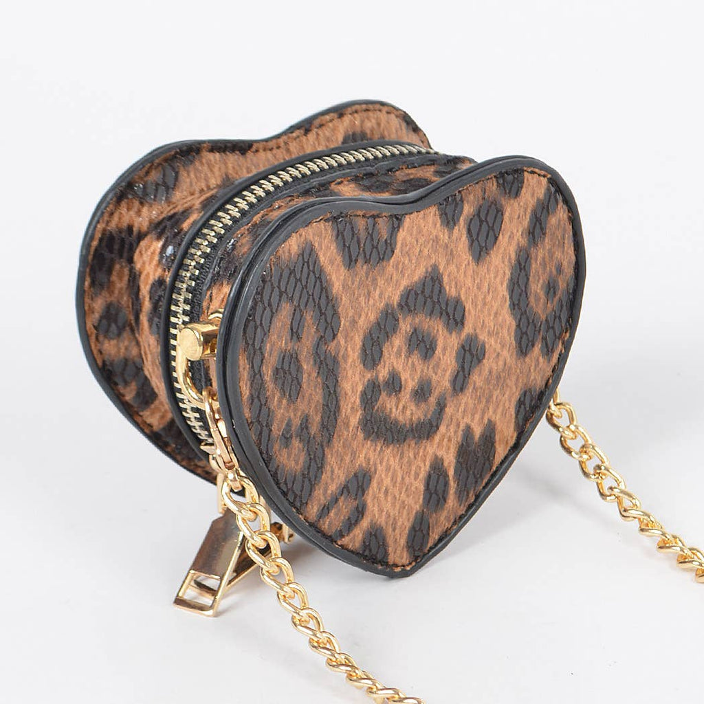 Heart Shape Mini Bag: Leopard