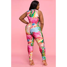 Load image into Gallery viewer, PLUS MOCK NECK LONG SLEEVE JUMPSUIT: FUCHSIA Bodi Language for Women
