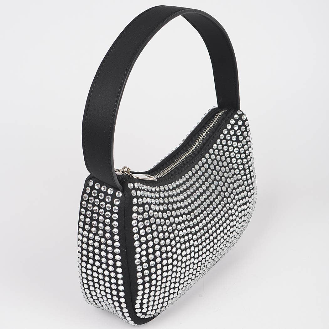 3AM BY H&D ACCESSORIES - Hotfix Rhinestone Shoulder Bag: Orange