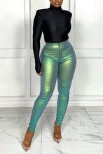 Load image into Gallery viewer, Metallic Skinny Pants-Green Bodi Language for Women
