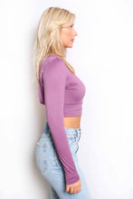 Load image into Gallery viewer, Mock Neck Crop Top (purple) Bodi Language for Women
