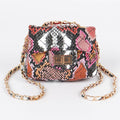 Multi Snake Quilted Mini Bag: Red