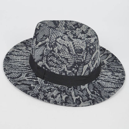 Snake Print Fedora Hat: Black Bodi Language for Women