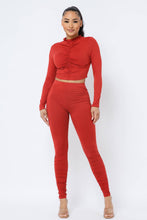 Load image into Gallery viewer, Top Ruched Legging Set: Rust
