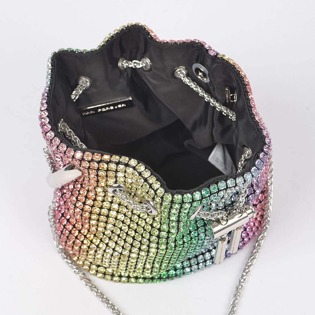 Oversized Rhinestone Clutch: Multicolor