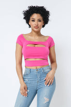 Load image into Gallery viewer, Front Cut Outs Off Shoulder Top: Pink
