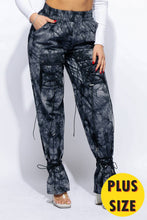 Load image into Gallery viewer, Plus Size Parachute lace up jogger pants: BLACK Bodi Language for Women
