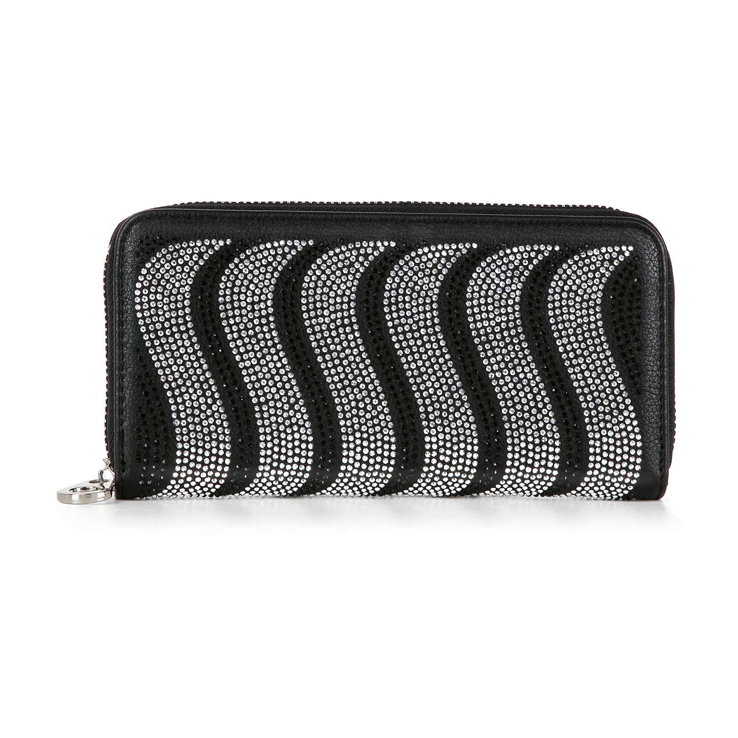 Handbag Express - Rhinestone Wavy Bling Accordion Wallet: Blue Handbag Express
