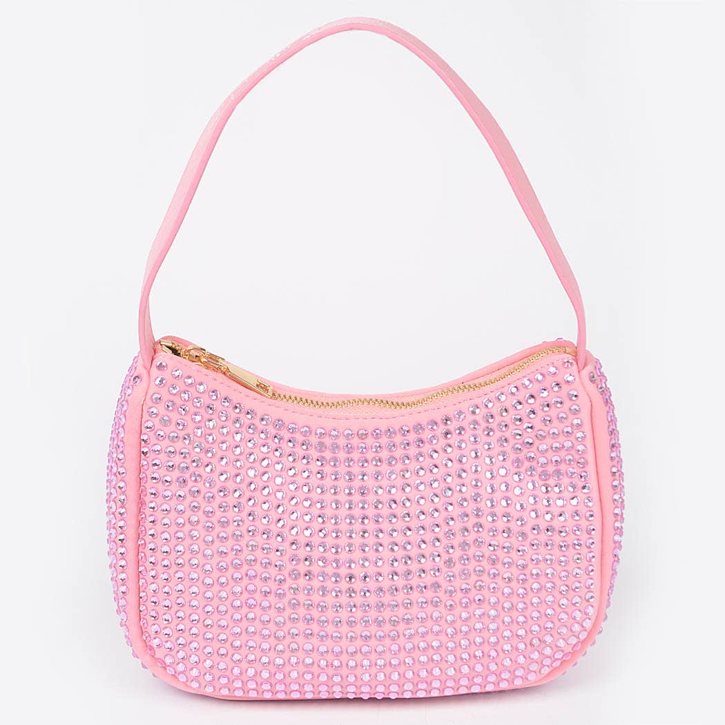 3AM BY H&D ACCESSORIES - Hotfix Rhinestone Shoulder Bag: Orange