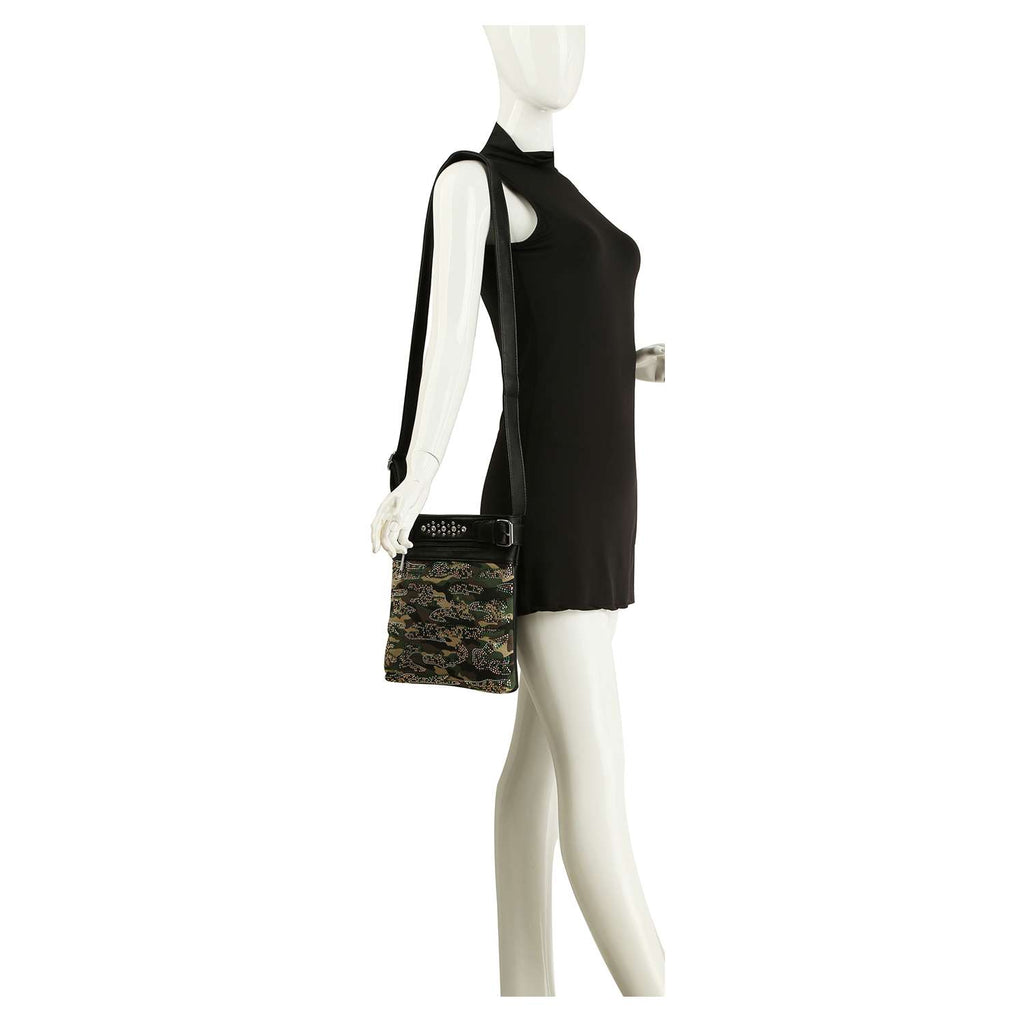 Camo Design Rhinestone Crossbody Sling