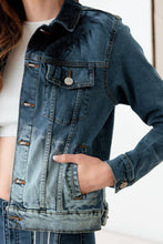 Load image into Gallery viewer, Faded Blue Front Pockets Gold Buttons Denim Jacket: Denim Wash Bodi Language for Women
