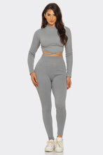Load image into Gallery viewer, Plus Top And Legging Set: Red Orange
