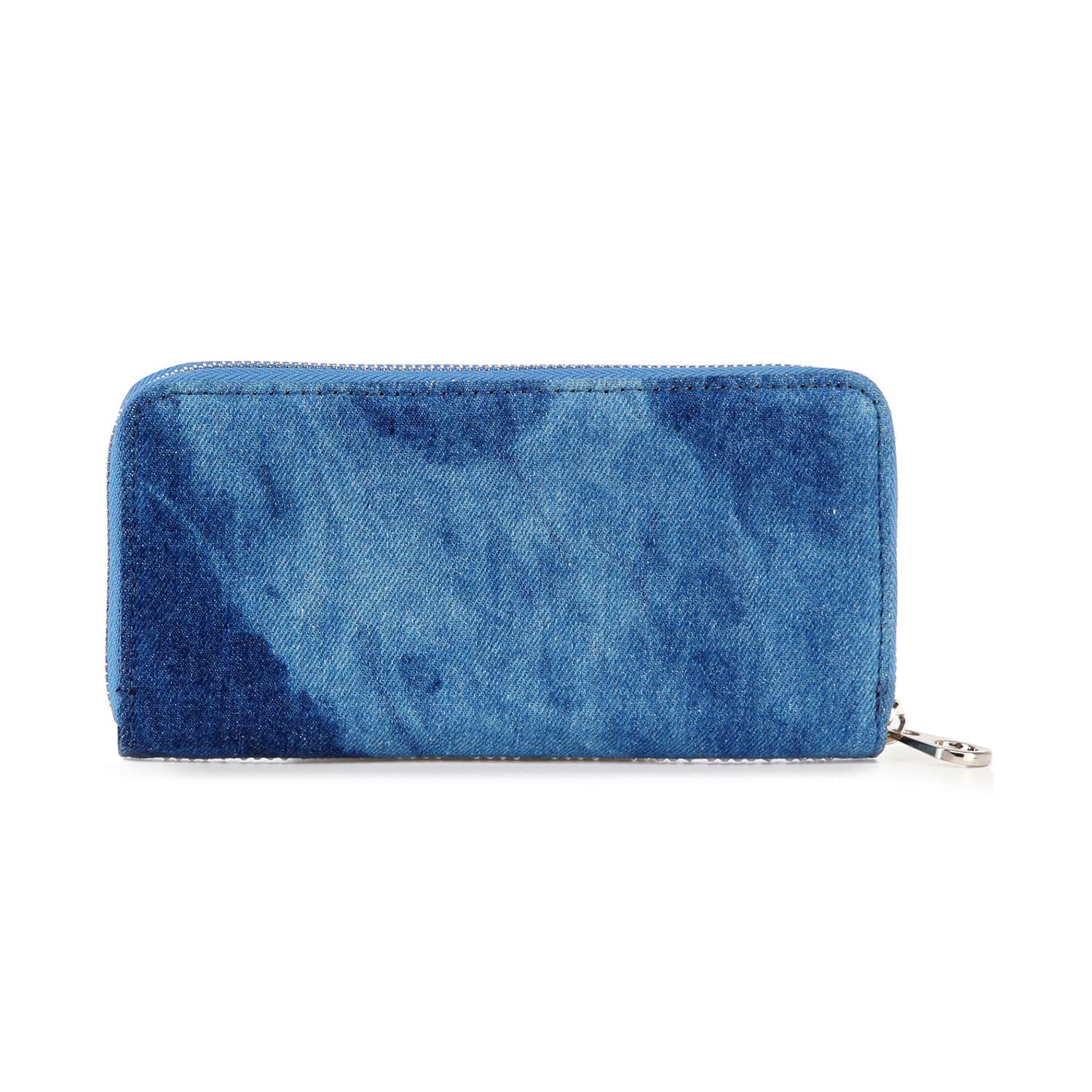 Handbag Express - Rhinestone Wavy Bling Accordion Wallet: Blue Handbag Express