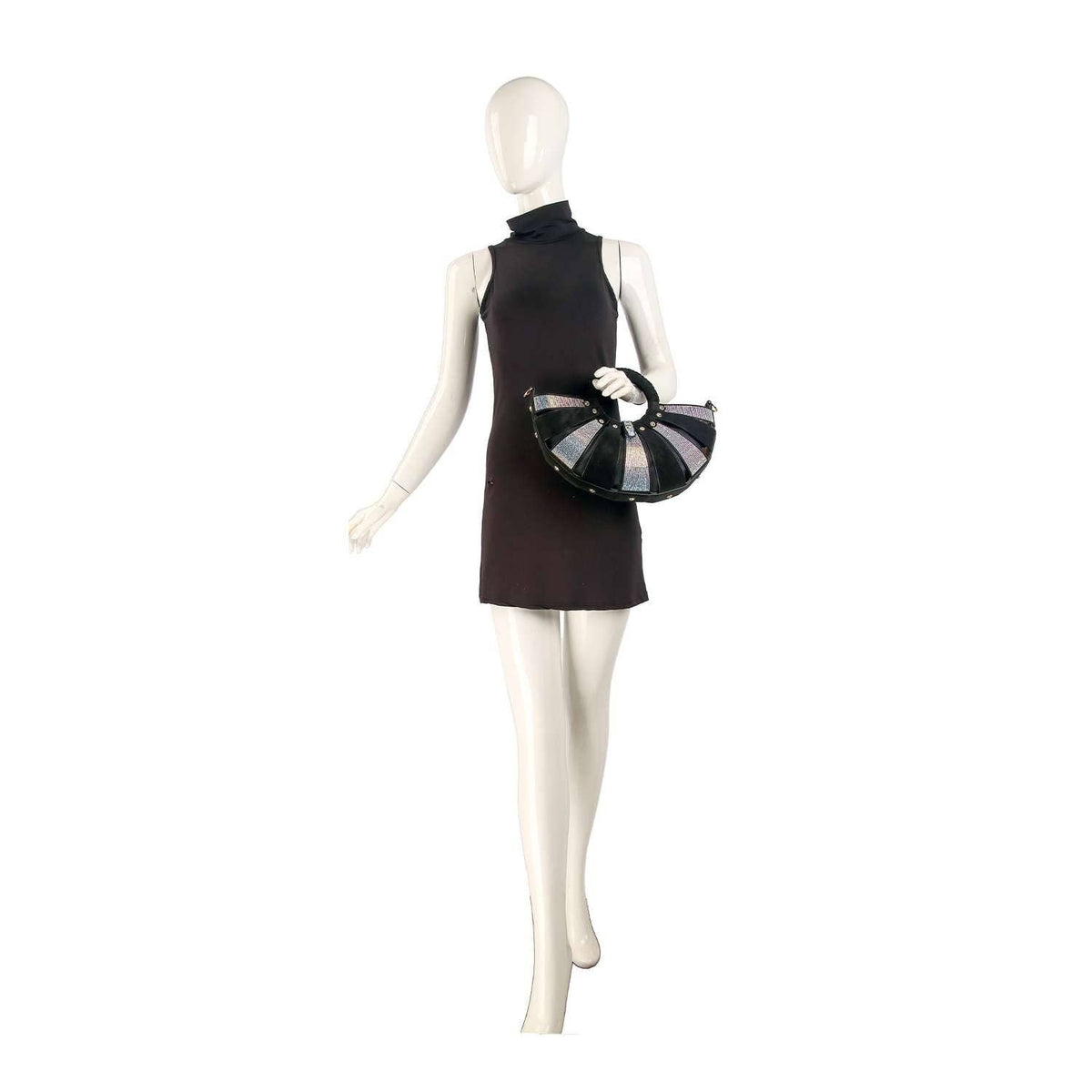 Unique  Design Rhinestone Accented Hand Tote: Burgundy