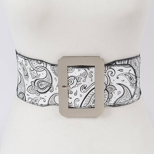 Bandana Elastic Belt: White