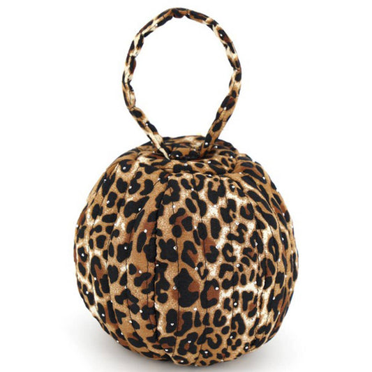 - Rhinestone Studded Quilted Puffer Round Ball Bag With Top-BR