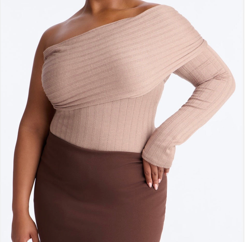 Plus Size Flatter Me Bodysuit -Taupe