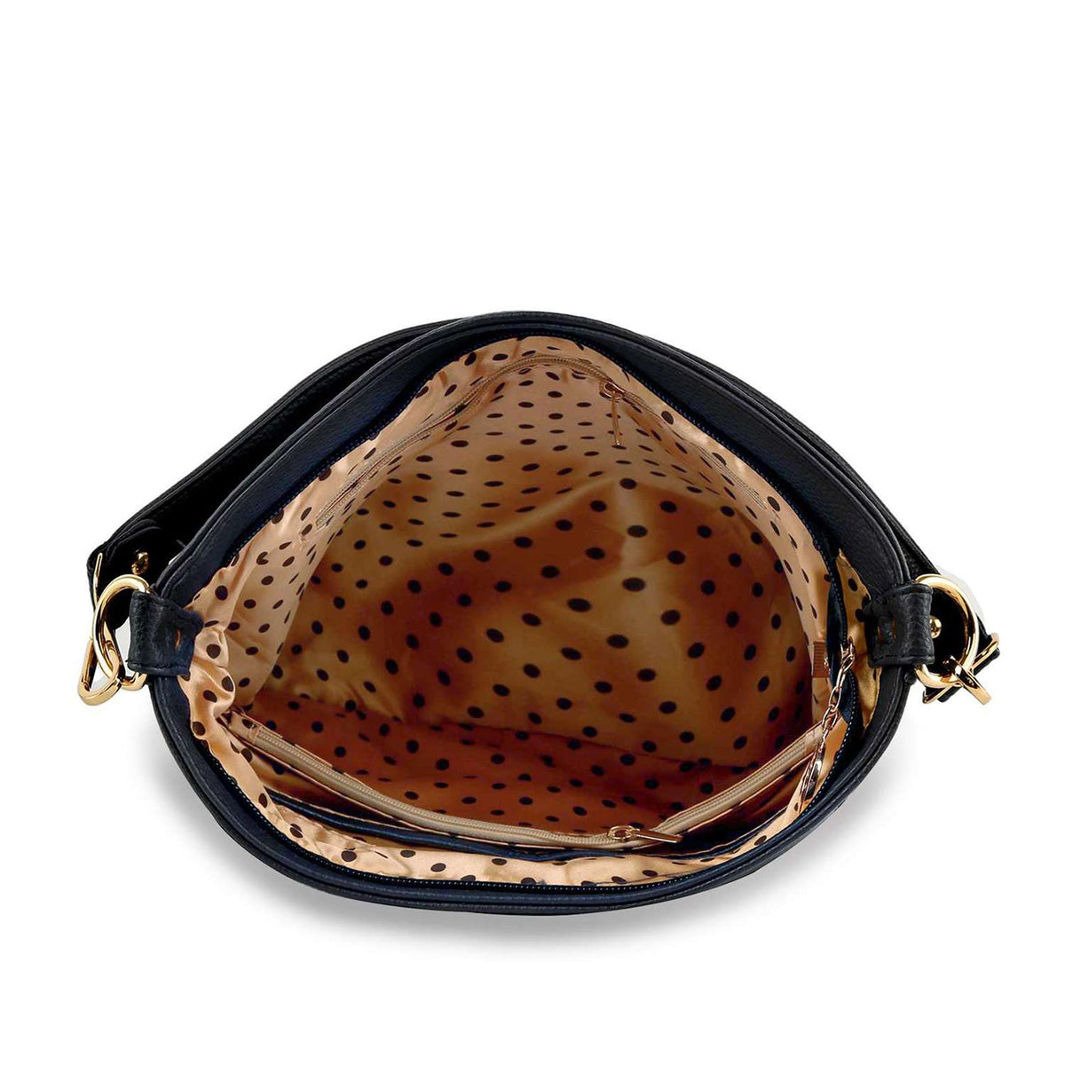 Beautifully Unique Rhinestone Pattern Crossbody Hobo: Gold