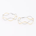 3AM BY H&D ACCESSORIES - Two-Tone Twisted Hoop Earrings: MT