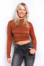 Load image into Gallery viewer, Women's Long Sleeve Mock Neck Solid Crop Top Bodi Language for Women
