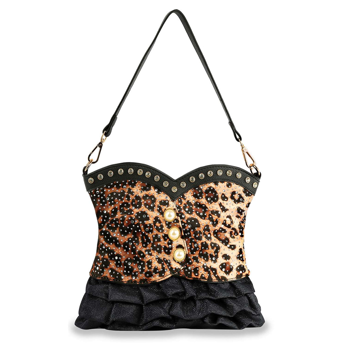 Vest Design Hobo Handbag: Leopard