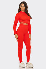 Load image into Gallery viewer, Plus Top And Legging Set: Red Orange
