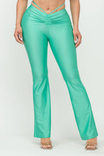 Load image into Gallery viewer, Front Tunnel Shirring Waist Tie Flare Pants: Fuchsia

