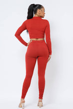 Load image into Gallery viewer, Top Ruched Legging Set: Eggplant
