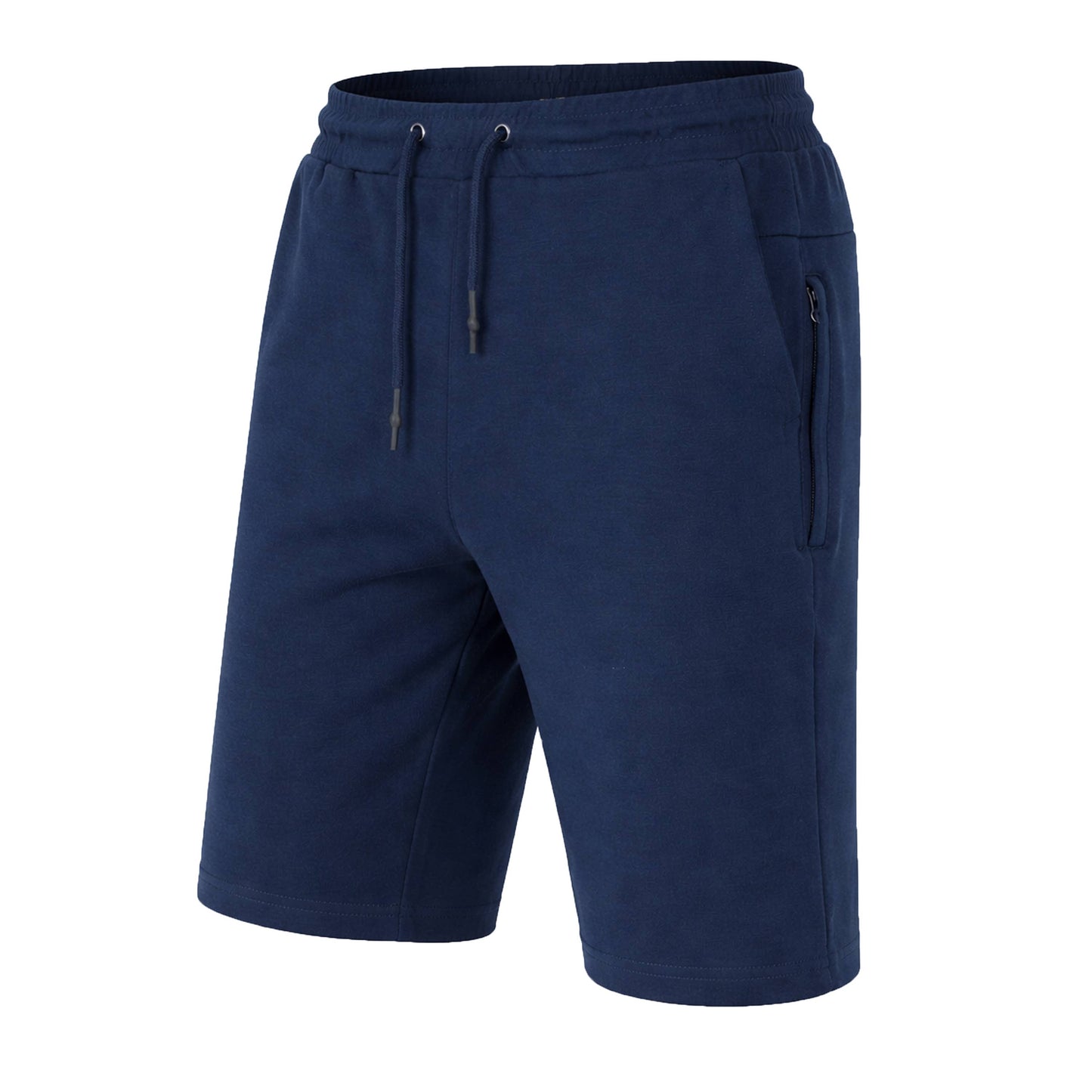 Fleece Jogger Shorts W Zip Pocket-Red